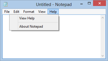 Right-aligned Help menu in Notepad